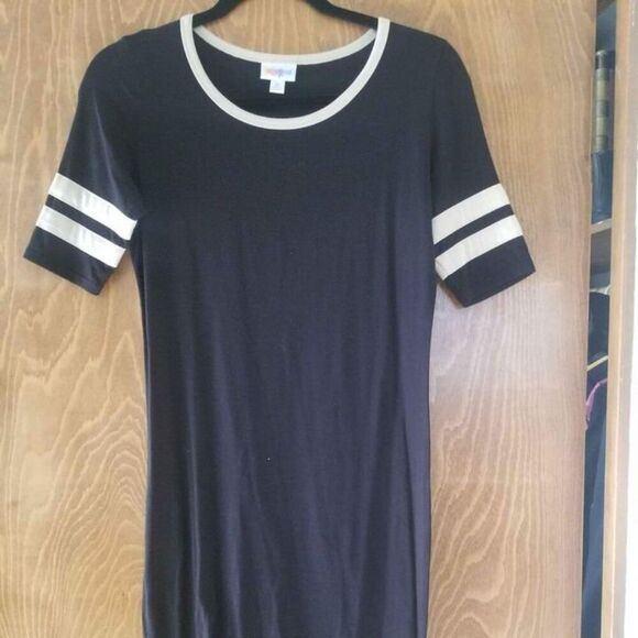 Lularoe Julia T Shirt Stretchy Buttery Soft Black Midi Dress Size Small S - Picture 2 of 3